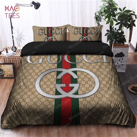 cream colored gucci bed set|gucci luxury blanket.